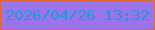 文字の大きさ：4、枠の色：df672b、背景の色：9b74ec、文字の色：1f99dc 無料ブログパーツのブログ時計