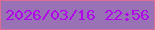 文字の大きさ：2、枠の色：df6c92、背景の色：9872b5、文字の色：b102e9 無料ブログパーツのブログ時計