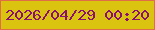 文字の大きさ：3、枠の色：df6e47、背景の色：dac410、文字の色：8a1072 無料ブログパーツのブログ時計