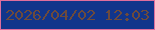 文字の大きさ：2、枠の色：df6e9d、背景の色：11358b、文字の色：6d4a3c 無料ブログパーツのブログ時計