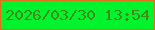 文字の大きさ：5、枠の色：df6f1c、背景の色：01f32d、文字の色：3c8e16 無料ブログパーツのブログ時計