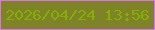 文字の大きさ：2、枠の色：df70f4、背景の色：7f8327、文字の色：86ae06 無料ブログパーツのブログ時計