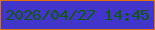文字の大きさ：5、枠の色：df7307、背景の色：4135ca、文字の色：13580e 無料ブログパーツのブログ時計