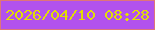 文字の大きさ：1、枠の色：df7578、背景の色：b252ed、文字の色：e1dd05 無料ブログパーツのブログ時計