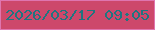 文字の大きさ：4、枠の色：df75af、背景の色：cd486b、文字の色：1f7580 無料ブログパーツのブログ時計