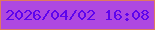 文字の大きさ：3、枠の色：df795f、背景の色：ae48e1、文字の色：5d04ed 無料ブログパーツのブログ時計