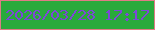 文字の大きさ：3、枠の色：df7b86、背景の色：29aa3c、文字の色：7d47d8 無料ブログパーツのブログ時計