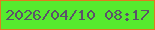 文字の大きさ：1、枠の色：df7c1f、背景の色：56eb2e、文字の色：5b526a 無料ブログパーツのブログ時計