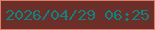 文字の大きさ：3、枠の色：df7d64、背景の色：6c2e28、文字の色：108381 無料ブログパーツのブログ時計