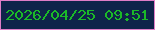 文字の大きさ：4、枠の色：df7dc7、背景の色：0f244a、文字の色：1bb928 無料ブログパーツのブログ時計