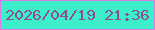文字の大きさ：4、枠の色：df7de2、背景の色：3deecb、文字の色：8e4e8f 無料ブログパーツのブログ時計