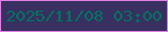文字の大きさ：2、枠の色：df7ee6、背景の色：373061、文字の色：027261 無料ブログパーツのブログ時計