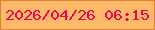 文字の大きさ：2、枠の色：df7f39、背景の色：fdba69、文字の色：ef0452 無料ブログパーツのブログ時計