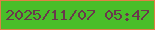 文字の大きさ：4、枠の色：df8045、背景の色：49be29、文字の色：6a374c 無料ブログパーツのブログ時計