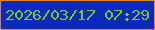 文字の大きさ：1、枠の色：df8233、背景の色：0b2bb7、文字の色：76ca36 無料ブログパーツのブログ時計
