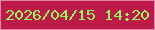 文字の大きさ：5、枠の色：df85a7、背景の色：be1a49、文字の色：90f75b 無料ブログパーツのブログ時計