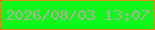 文字の大きさ：2、枠の色：df8711、背景の色：0af91a、文字の色：bca89f 無料ブログパーツのブログ時計