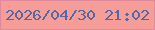 文字の大きさ：4、枠の色：df899c、背景の色：f69d97、文字の色：5467a6 無料ブログパーツのブログ時計