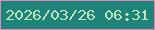 文字の大きさ：5、枠の色：df8aba、背景の色：1e847a、文字の色：bbe4bb 無料ブログパーツのブログ時計