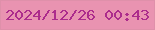 文字の大きさ：4、枠の色：df90aa、背景の色：e993b1、文字の色：ac2c8c 無料ブログパーツのブログ時計