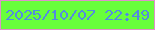 文字の大きさ：4、枠の色：df90ca、背景の色：68fe3b、文字の色：538be0 無料ブログパーツのブログ時計