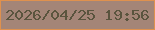 文字の大きさ：2、枠の色：df914e、背景の色：a48577、文字の色：5a543e 無料ブログパーツのブログ時計