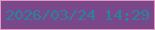 文字の大きさ：2、枠の色：df98bf、背景の色：79478a、文字の色：27839e 無料ブログパーツのブログ時計