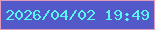 文字の大きさ：1、枠の色：df9abd、背景の色：5359c9、文字の色：59f6f4 無料ブログパーツのブログ時計