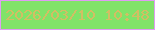 文字の大きさ：5、枠の色：df9cf3、背景の色：81e369、文字の色：d2be63 無料ブログパーツのブログ時計