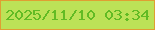 文字の大きさ：2、枠の色：df9f32、背景の色：bce257、文字の色：62bb24 無料ブログパーツのブログ時計