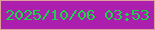 文字の大きさ：3、枠の色：df9f9c、背景の色：ac1eae、文字の色：17d746 無料ブログパーツのブログ時計