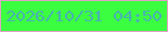 文字の大きさ：5、枠の色：dfa1c5、背景の色：3bfe41、文字の色：48b3b0 無料ブログパーツのブログ時計