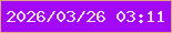 文字の大きさ：4、枠の色：dfa27e、背景の色：a409f6、文字の色：fbe1e4 無料ブログパーツのブログ時計