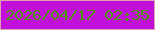 文字の大きさ：5、枠の色：dfa2ae、背景の色：c010da、文字の色：4d9607 無料ブログパーツのブログ時計