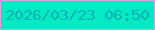 文字の大きさ：5、枠の色：dfa4df、背景の色：03eac4、文字の色：0cb3b0 無料ブログパーツのブログ時計