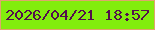 文字の大きさ：5、枠の色：dfa56c、背景の色：82ed0d、文字の色：530e4c 無料ブログパーツのブログ時計