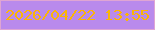 文字の大きさ：1、枠の色：dfa5d3、背景の色：b98aec、文字の色：fbb506 無料ブログパーツのブログ時計