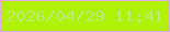 文字の大きさ：3、枠の色：dfa7ec、背景の色：b1f105、文字の色：baea7e 無料ブログパーツのブログ時計