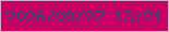 文字の大きさ：1、枠の色：dfa8ca、背景の色：c60365、文字の色：2d4b71 無料ブログパーツのブログ時計