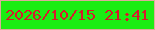 文字の大きさ：5、枠の色：dfaa9b、背景の色：1ced13、文字の色：d71a2c 無料ブログパーツのブログ時計