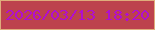 文字の大きさ：3、枠の色：dfad7b、背景の色：bd424d、文字の色：b00fd0 無料ブログパーツのブログ時計