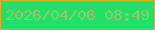 文字の大きさ：1、枠の色：dfae21、背景の色：1de265、文字の色：97c569 無料ブログパーツのブログ時計