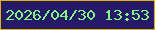 文字の大きさ：2、枠の色：dfb20d、背景の色：261968、文字の色：80fa82 無料ブログパーツのブログ時計