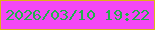 文字の大きさ：1、枠の色：dfb217、背景の色：f447f6、文字の色：20b14c 無料ブログパーツのブログ時計
