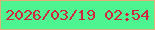 文字の大きさ：1、枠の色：dfb27a、背景の色：4ef48f、文字の色：d02543 無料ブログパーツのブログ時計