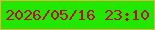 文字の大きさ：4、枠の色：dfb440、背景の色：22e700、文字の色：bd0727 無料ブログパーツのブログ時計