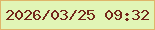 文字の大きさ：2、枠の色：dfb56a、背景の色：e1f5b6、文字の色：74281b 無料ブログパーツのブログ時計