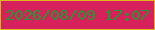 文字の大きさ：3、枠の色：dfb61b、背景の色：d6215d、文字の色：199e2e 無料ブログパーツのブログ時計