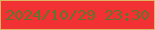 文字の大きさ：3、枠の色：dfb660、背景の色：f13134、文字の色：5f7529 無料ブログパーツのブログ時計