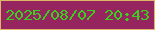 文字の大きさ：1、枠の色：dfb667、背景の色：96245e、文字の色：3bcf1f 無料ブログパーツのブログ時計